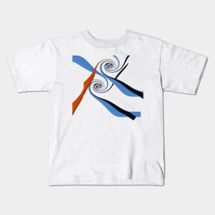 Blue, Black and Orange Kids T-Shirt